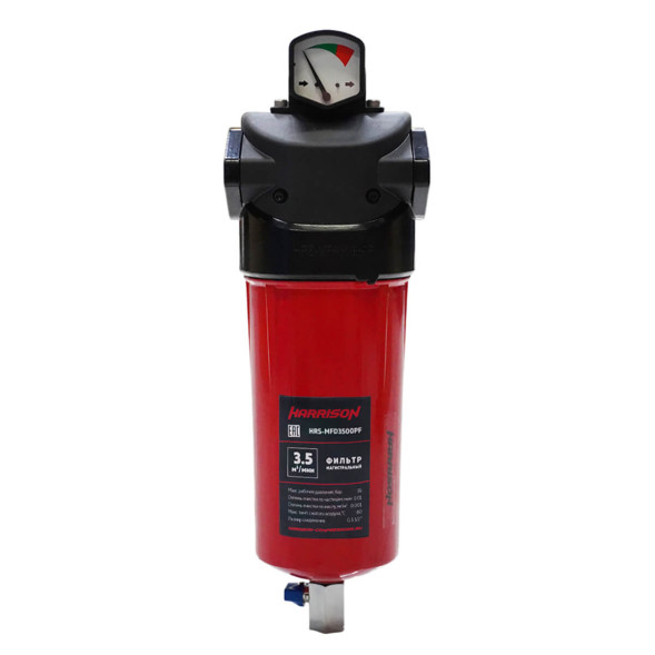 Harrison HRS-MFD3500PF Фильтр магистральный с датчиком загрязненности и автоматическим конденсатоотводчиком, производительность 3500 л/мин