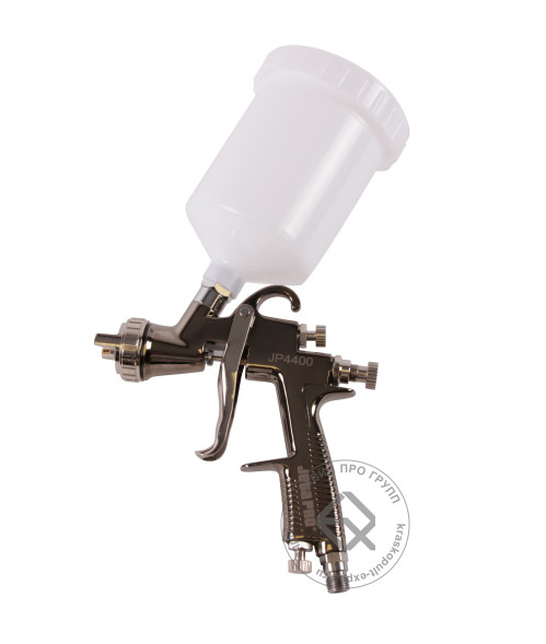 JETA PRO JP4400 LVMP Краскопульт, верхний бачок пластик 0,6 л, сопло 1,3 - 1,4 - 1,8 - 2,0 - 2,2 - 2,5мм, давл. 3,5 бар, без манометра
