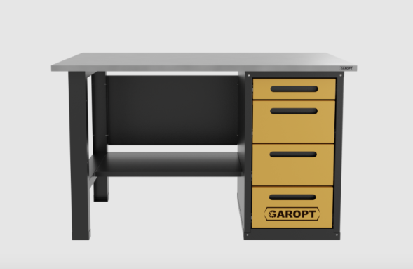 Верстак однотумбовыи 4 ящика желтый 1400*700 Garopt, GT1400STY4.yell