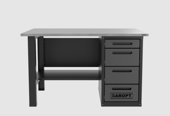 Верстак однотумбовыи 4 ящика серый 1400*700 Garopt, GT1400STY4.grey