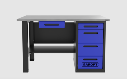 Верстак с ящиком однотумбовыи 4 ящика, синий 1400*700 Garopt, GT1400STY1Y4.blue