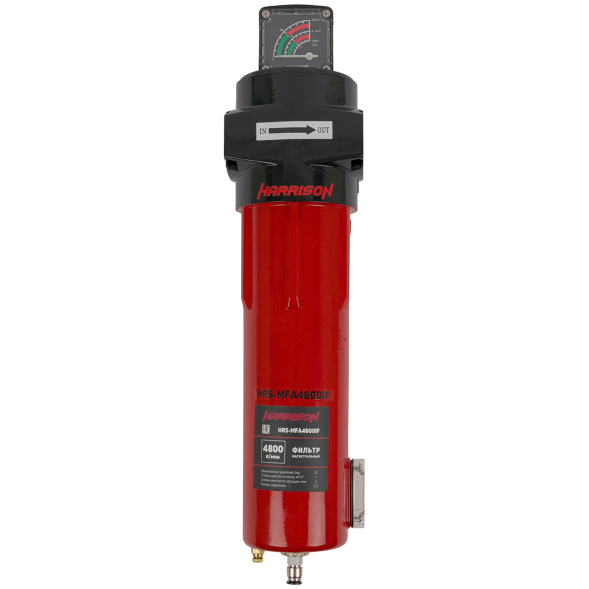 Harrison HRS-MFA4800IF Фильтр магистральный 5 мкм с дифференциальным манометром, 4800 л/мин, 12 бар, G 1"
